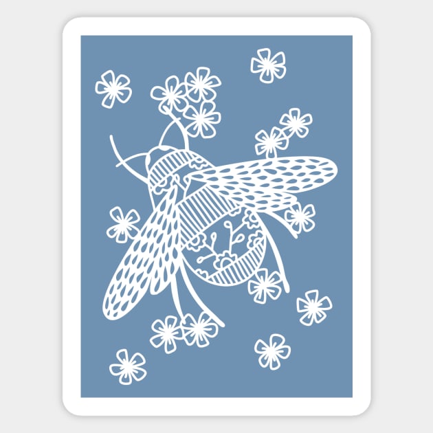 Bees Papercut Bug Illustration Sticker by NicSquirrell